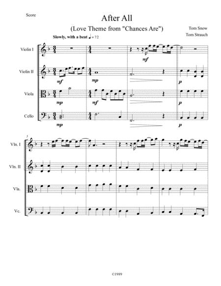 After All Love Theme From Chances Are Sheet Music