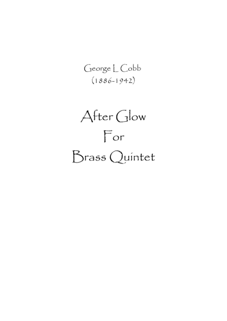 After Glow Sheet Music