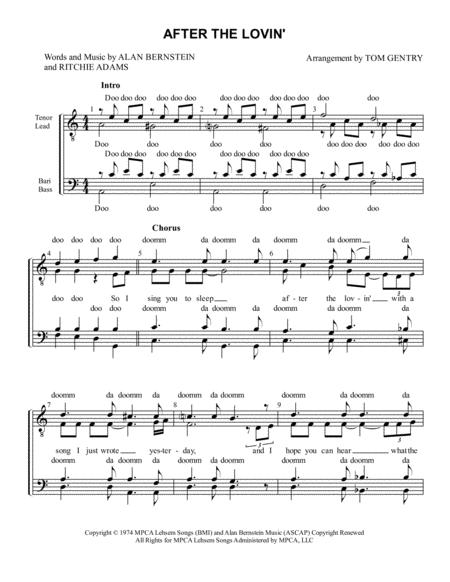 After The Lovin Ttbb Sheet Music