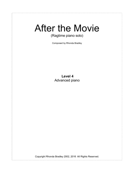 After The Movie Ragtime Piano Solo Sheet Music