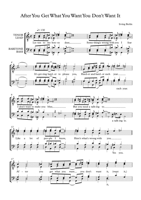 After You Get What You Want You Dont Want It Sheet Music