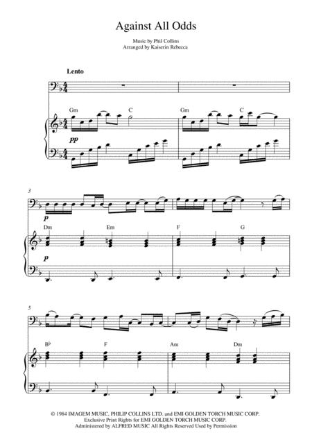 Against All Odds Take A Look At Me Now For Bassoon Solo And Piano Accompaniment Sheet Music