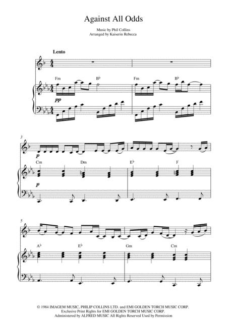 Against All Odds Take A Look At Me Now Tenor Saxophone Solo And Piano Accompaniment Sheet Music