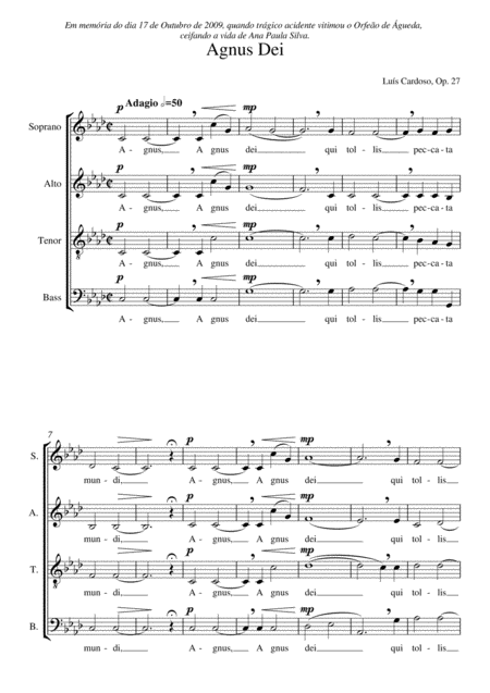 Agnus Dei Choir Satb Sheet Music