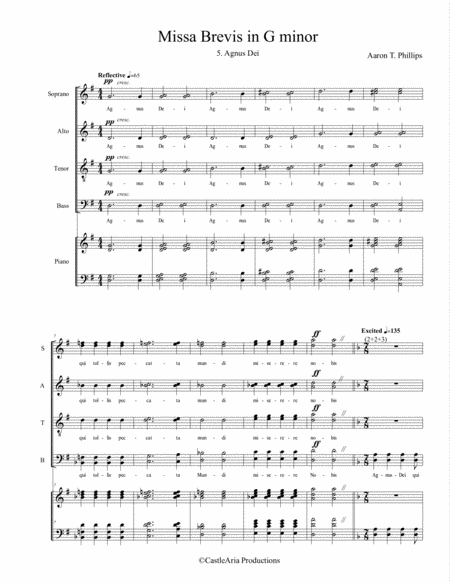 Free Sheet Music Agnus Dei From Missa Brevis In G Minor