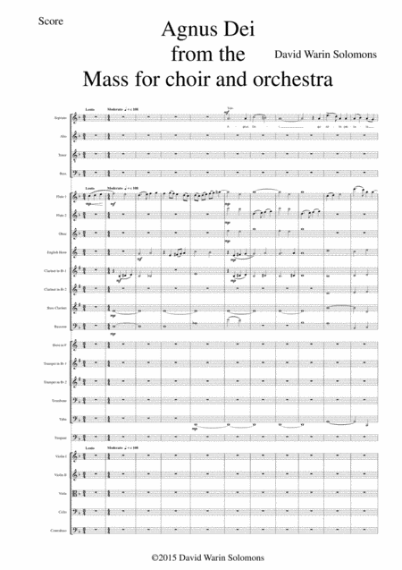 Agnus Dei From The Mass For Choir And Orchestra Sheet Music