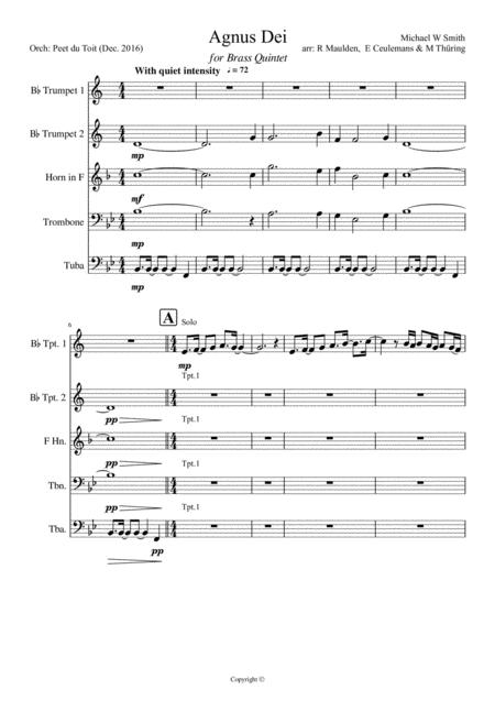 Agnus Dei Michael W Smith Sheet Music