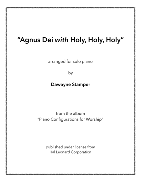 Free Sheet Music Agnus Dei With Holy Holy Holy