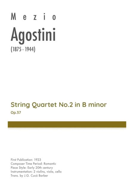 Agostini String Quartet No 2 In B Minor Op 37 Sheet Music