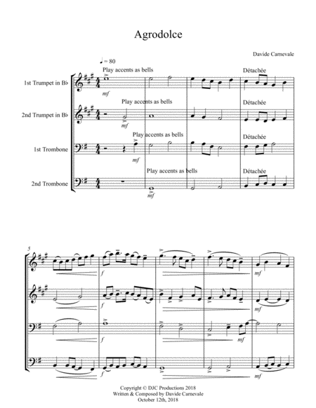 Free Sheet Music Agrodolce