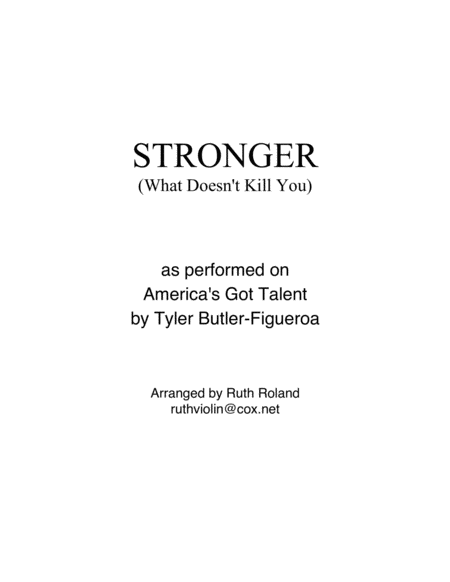 Agts Stronger What Doesnt Kill You Sheet Music