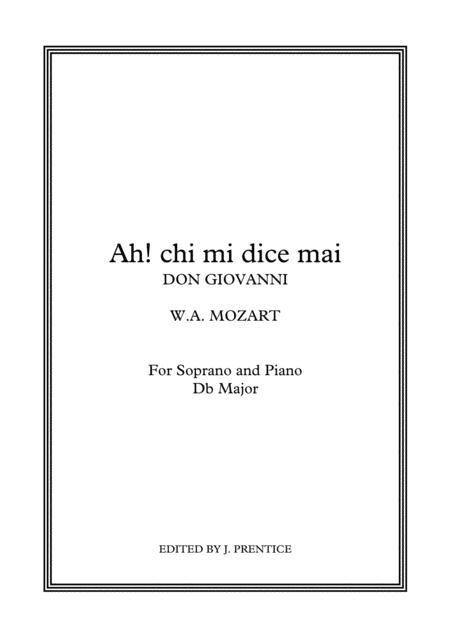 Ah Chi Mi Dice Mai Don Giovanni Db Major Sheet Music