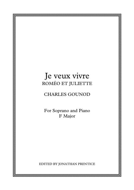 Ah Je Veux Vivre Romo Et Juliette F Major Sheet Music