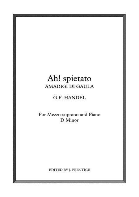 Free Sheet Music Ah Spietato Amadigi Di Gaula D Minor