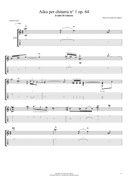 Free Sheet Music Aiku Per Chitarra N 1 Op 64