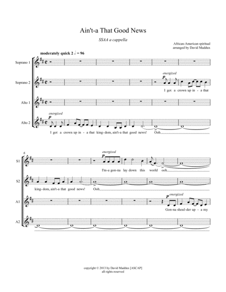 Aint A That Good News Sheet Music