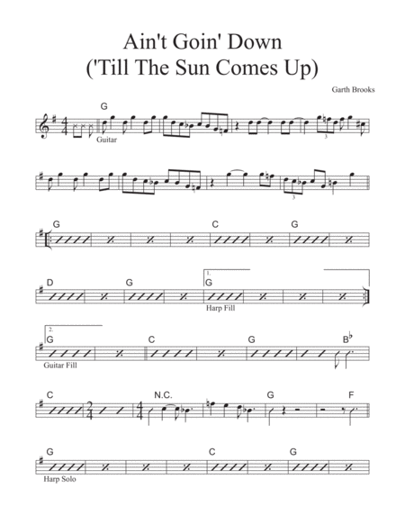 Aint Goin Down Til The Sun Comes Up Sheet Music