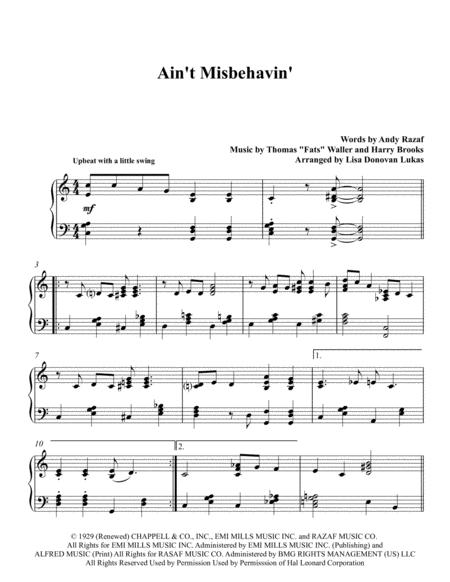 Aint Misbehavin For Solo Piano Sheet Music