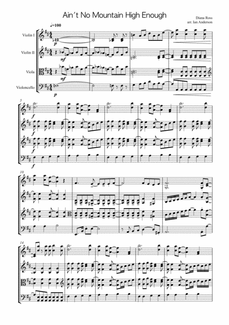 Aint No Mountain High Enough String Trio Sheet Music