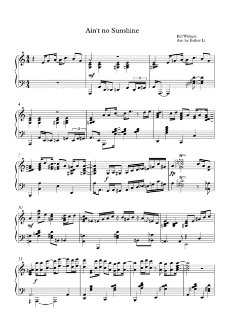 Aint No Sunshine With Written Improvisation Section Sheet Music