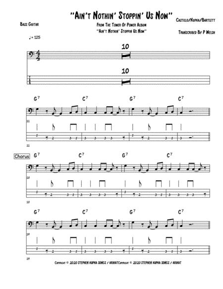 Aint Nothing Stopping Us Now Bass Guitar Tab Sheet Music