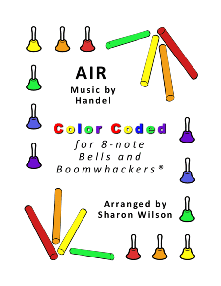 Free Sheet Music Air For 8 Note Bells And Boomwhackers With Color Coded Notes