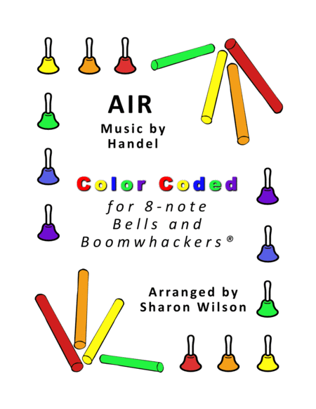 Air For 8 Note Bells And Boomwhackers With Color Coded Notes Sheet Music