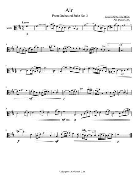 Free Sheet Music Air For Viola And Piano Simplified