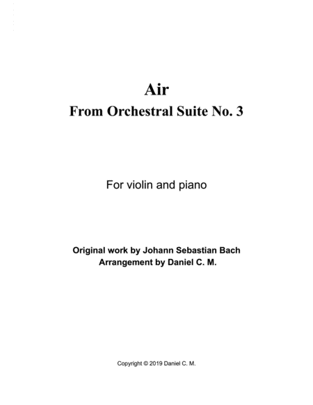 Air For Violin And Piano Simplified Sheet Music