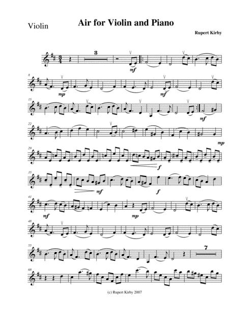 Free Sheet Music Air For Violin And Piano