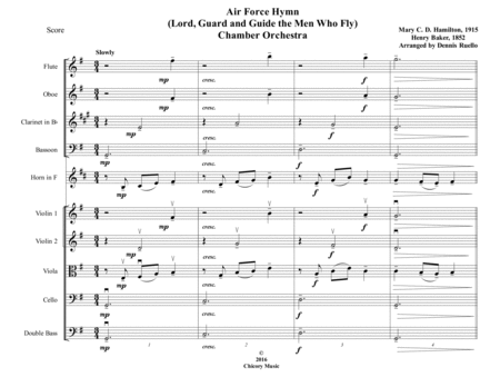 Air Force Hymn Lord Guard And Guide Chanber Orchestra Intermediate Sheet Music