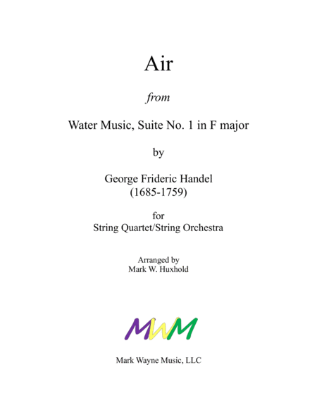 Air From Water Music Suite No 1 In F Major Sheet Music