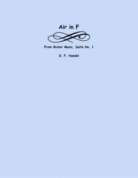 Air In F From Water Music String Orchestra Sheet Music