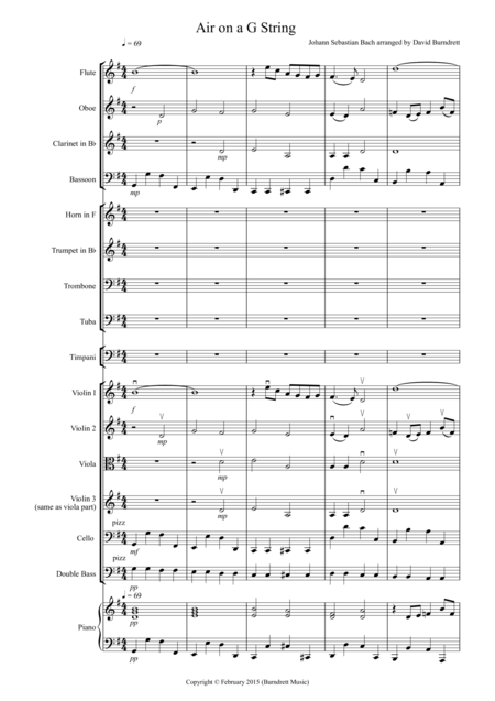 Air On A G String For School Orchestra Sheet Music