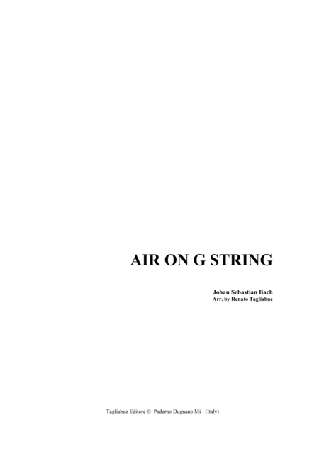 Air On G String For Violin Or Any Instrum In C And Piano Organ With Part Instrum In C Sheet Music