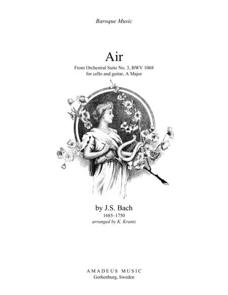 Free Sheet Music Air On The G String Bwv 1068 For Cello And Guitar A Major