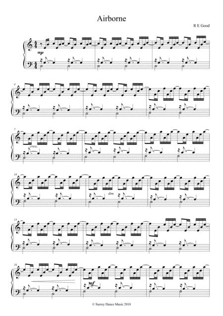 Airborne Study Based On Js Bachs Prelude In C Sheet Music