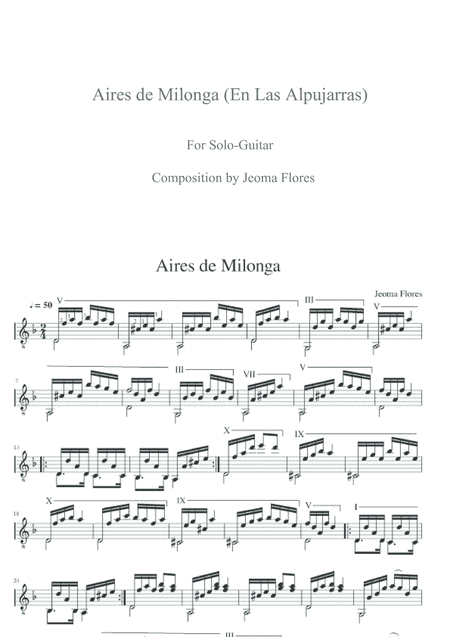 Aires De Milonga En Las Alpujarras Sheet Music