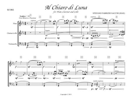 Free Sheet Music Al Chiaro Di Luna Moonlight Trio