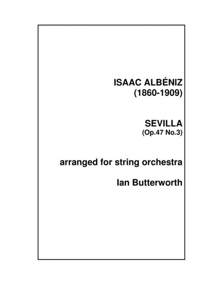 Albeniz Sevilla Op 47 No 3 For String Orchestra Sheet Music