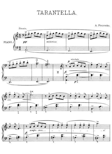 Albert Pieczonka Tarantella In A Minor Complete Version Sheet Music