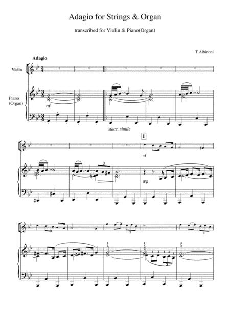 Albinoni Adagio De Albinoni Sheet Music