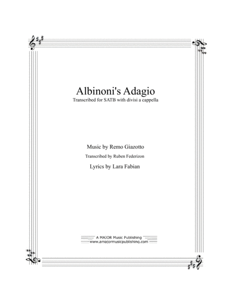 Free Sheet Music Albinonis Adagio