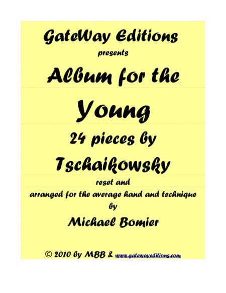 Free Sheet Music Album For The Young 24 Pieces Tschaikowsky