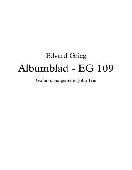 Albumblad Eg 109 Sheet Music