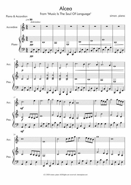 Alcea Piano Accordion Sheet Music