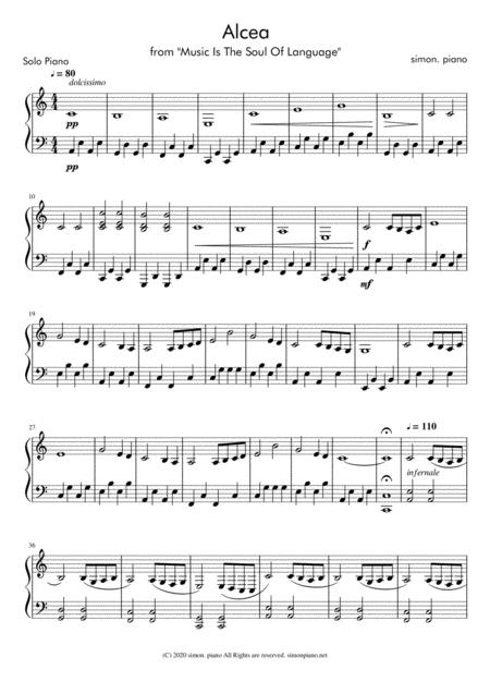 Free Sheet Music Alcea Solo Piano