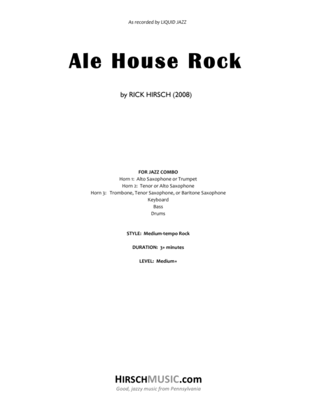 Ale House Rock Sheet Music