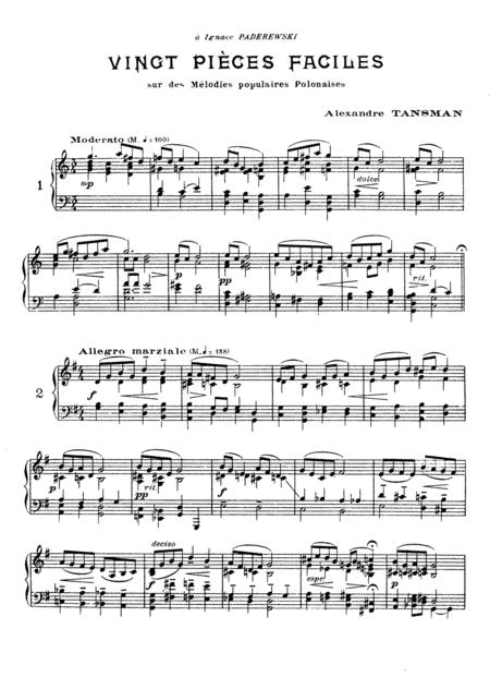 Alexandra Tansman 20 Pices Faciles Sur Des Mlodies Populaires Polonaises Full Version Sheet Music