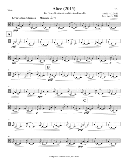 Alice 2015 Viola Part Sheet Music